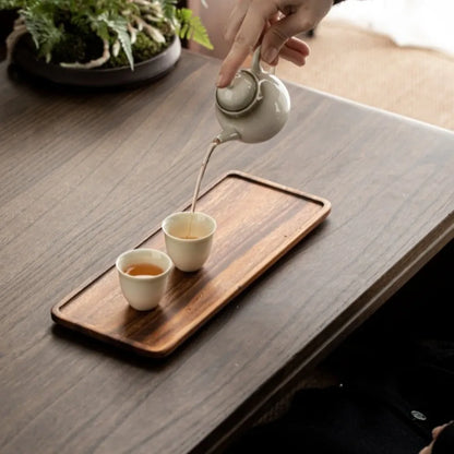 Narrow Rectangular Wooden Tray, view 6