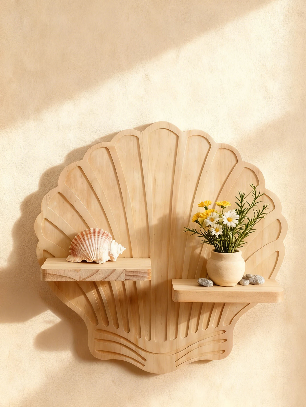 Seashell Wooden Wall Shelf, view 5
