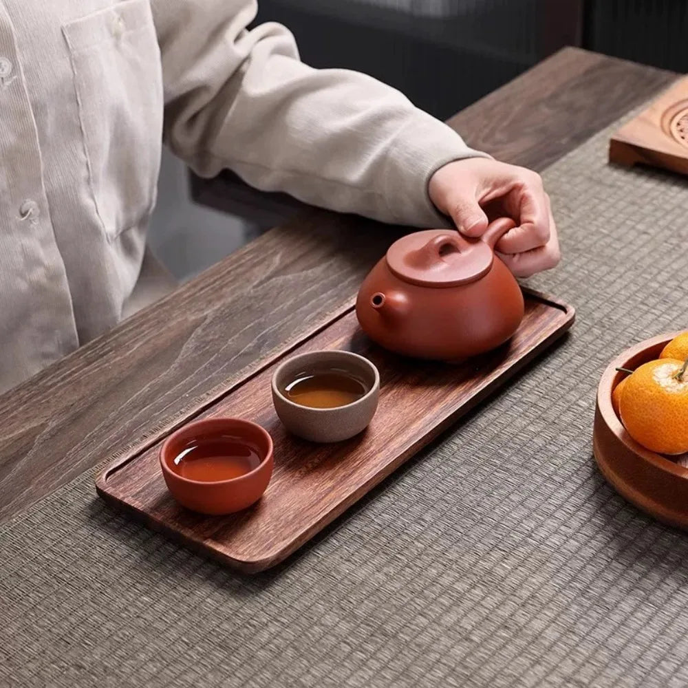 Narrow Rectangular Wooden Tray, view 5