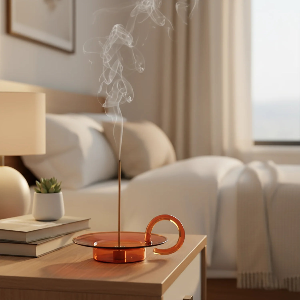 Handled Glass Incense Holder, view 4