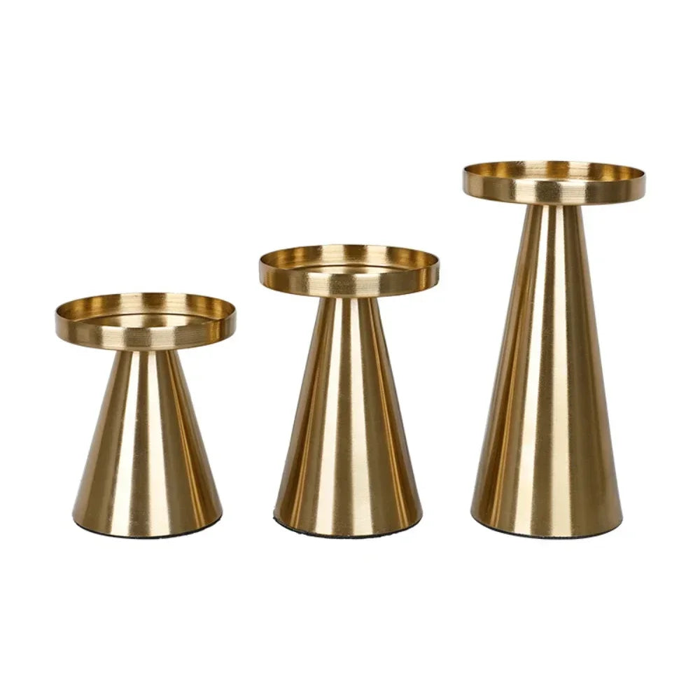 Gold-Tone Cone Candle Holders, view 5