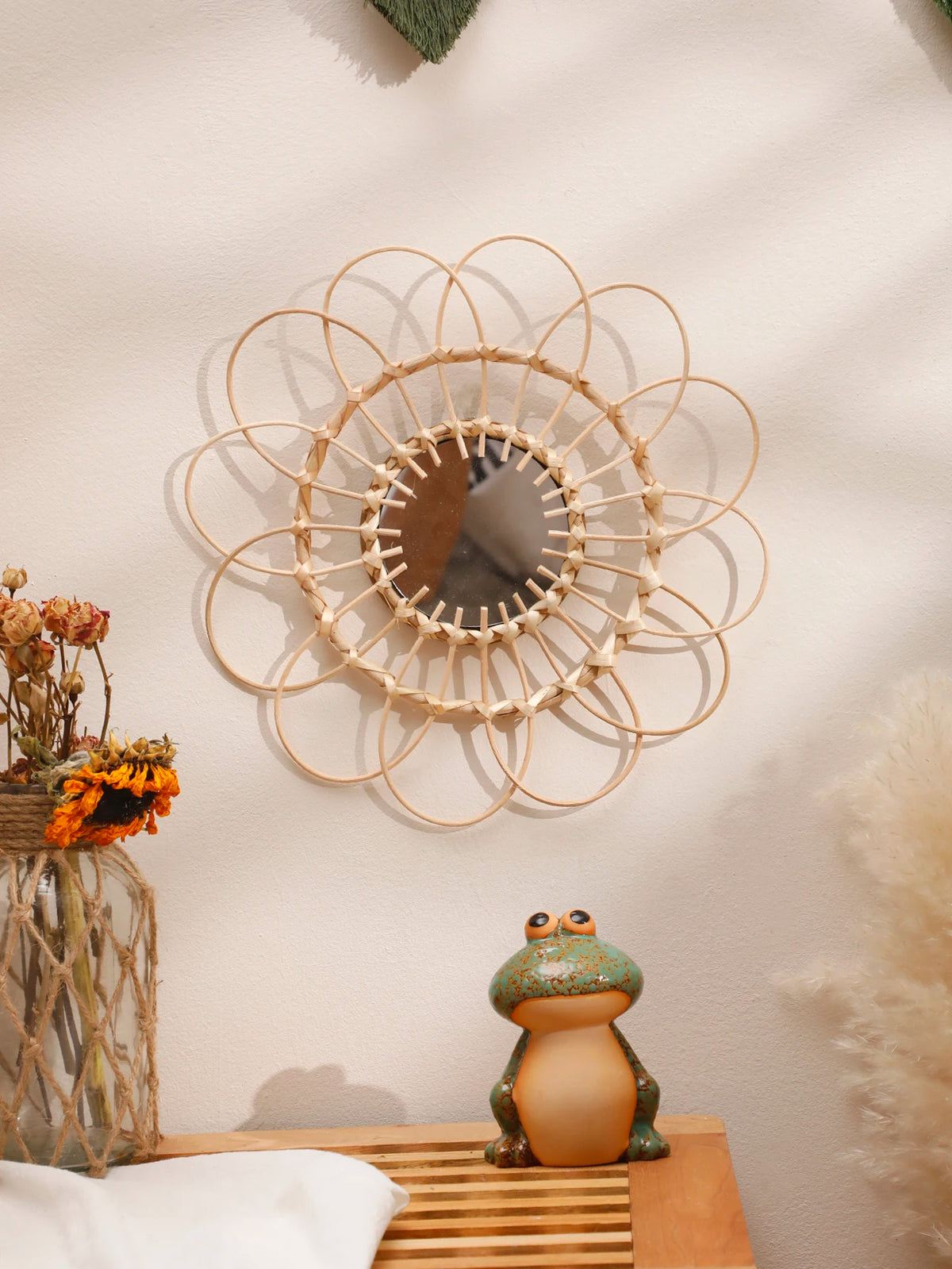 Bamboo Flower Wall Mirror, view 2