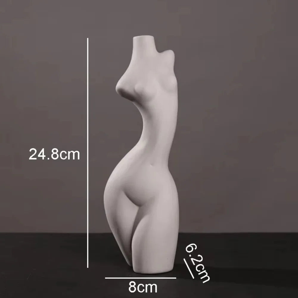 Ceramic Torso Vase, Tall curved style, 24.8 cm