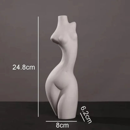 Ceramic Torso Vase, Tall curved style, 24.8 cm