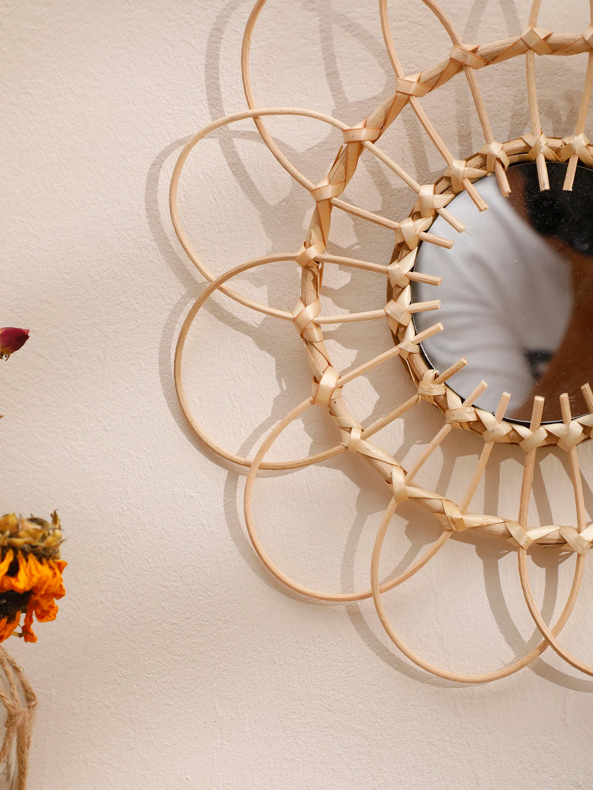 Bamboo Flower Wall Mirror, view 3