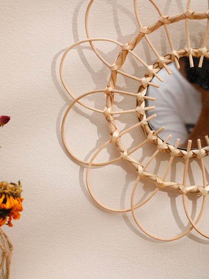Bamboo Flower Wall Mirror, view 3
