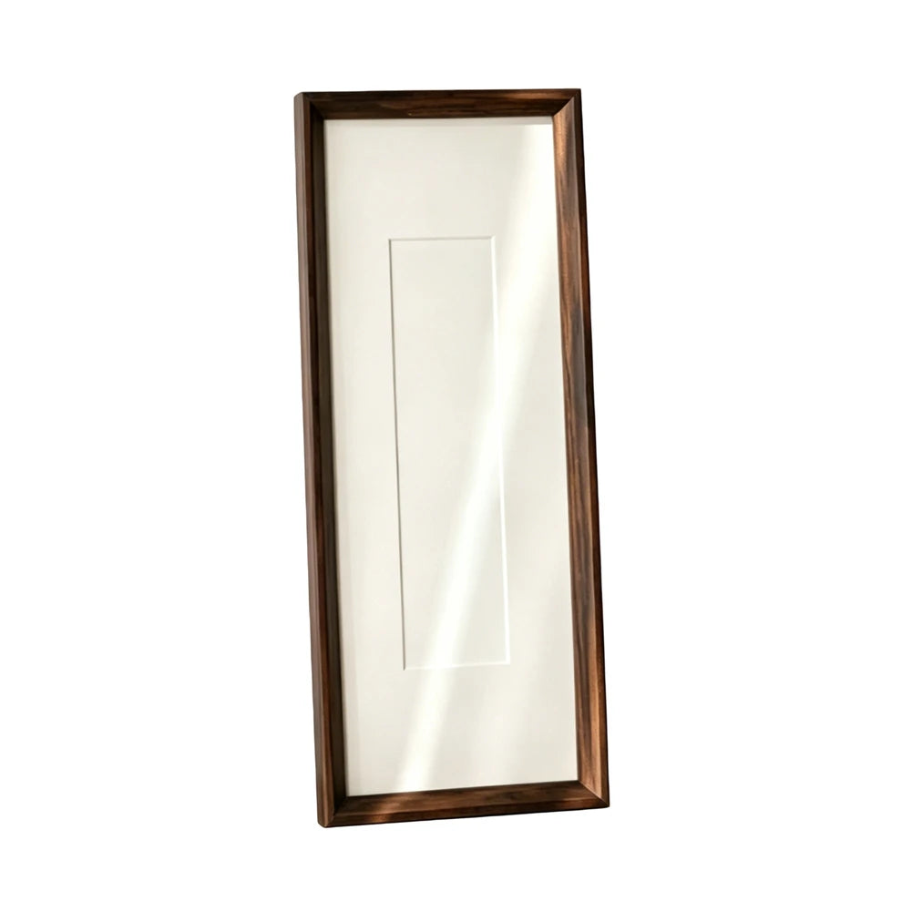 Solid Wood Picture Frame, Slim Upright Shape, White Card Mat, 10 x 30 cm (3.9 x 11.8 in), 3 Colours