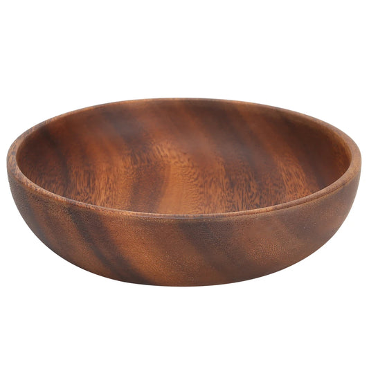 Wooden Snack Bowl, Low Round Form, Visible Grain, 12 cm (4.7 in) Across