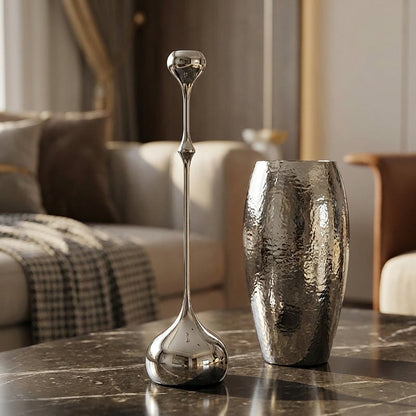 Silver Stainless Steel Taper Candle Holder