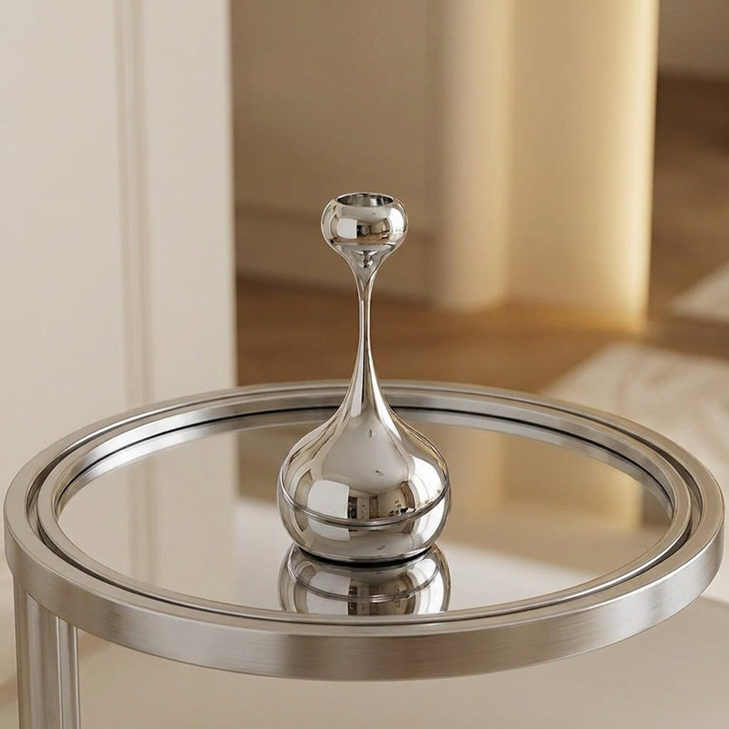 Silver Stainless Steel Taper Candle Holder