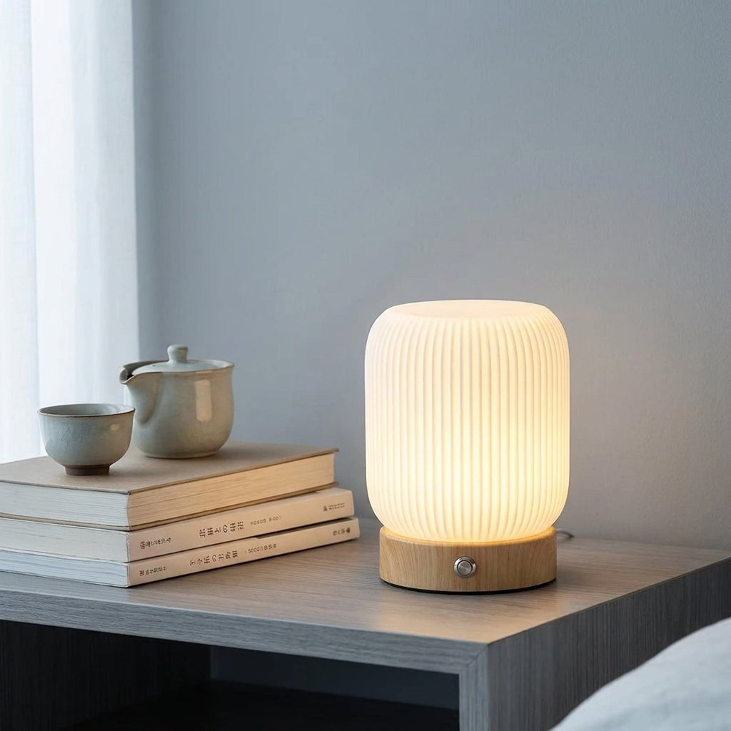 Wood Grain Touch Bedside Lamp - styling