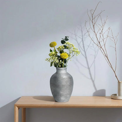 Nordic Ribbed Ceramic Vase