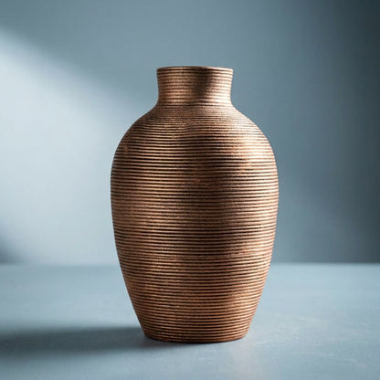 Nordic Ribbed Ceramic Vase