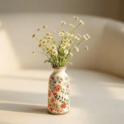 Vintage Nordic Floral Ceramic Vase
