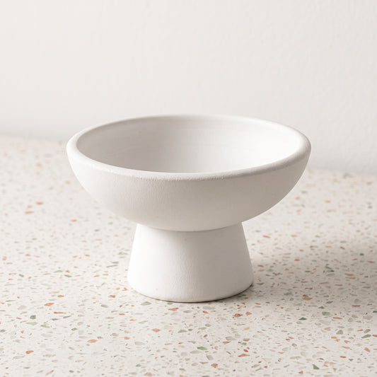White footed ceramic bowl