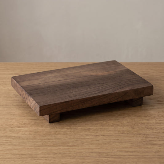 Wooden Pedestal Riser, Rectangular Soap Tray on Two Legs, Brown or White, 22.9 x 15.2 cm (9 x 6 in)