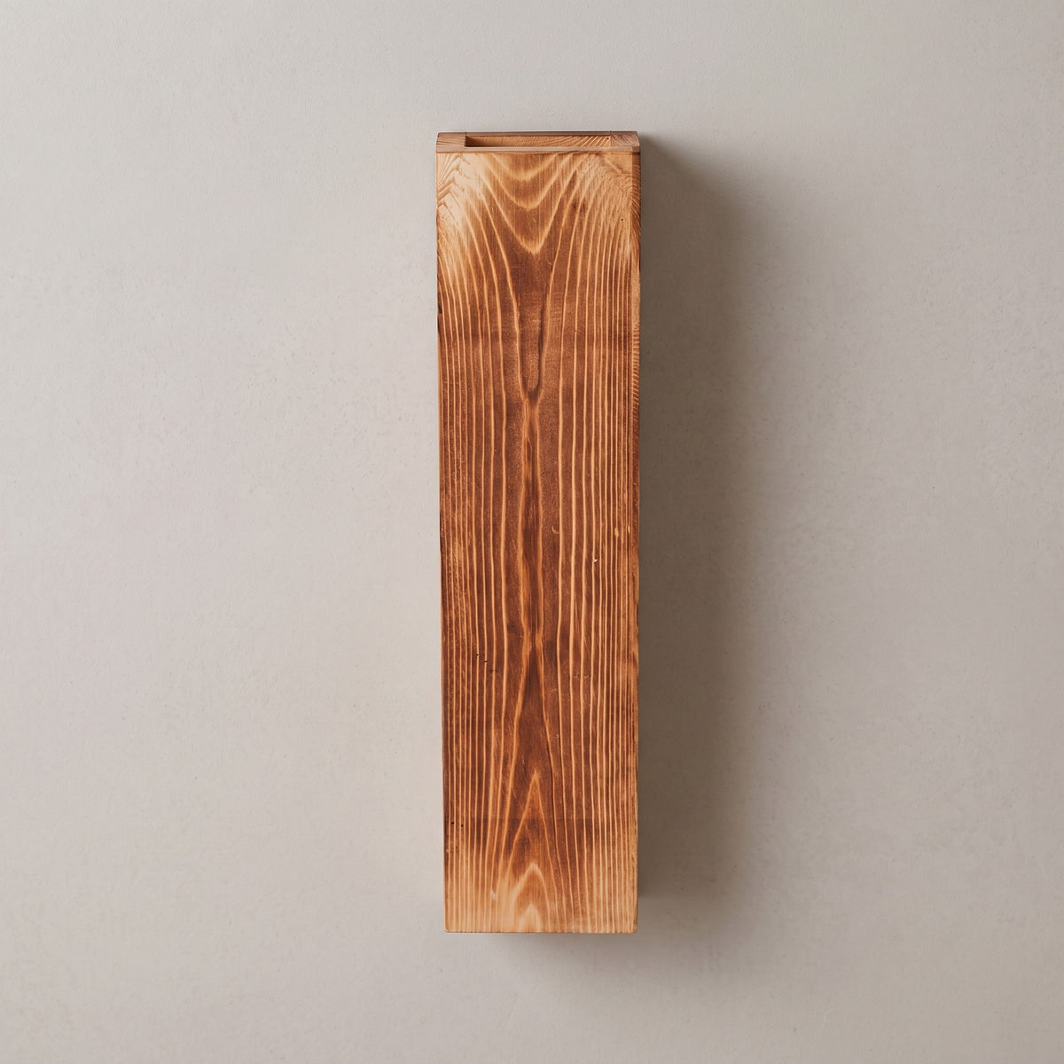 Wooden Wall Planter, Tall Rectangular Box with Sawtooth Hanger, Brown, 30 x 7 x 4 cm (11.8 x 2.8 x 1.6 in)