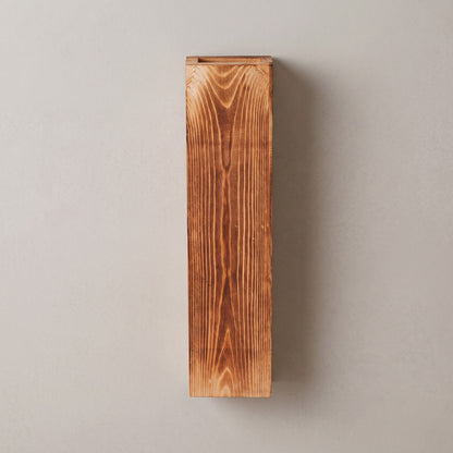 Wooden Wall Planter, Tall Rectangular Box with Sawtooth Hanger, Brown, 30 x 7 x 4 cm (11.8 x 2.8 x 1.6 in)